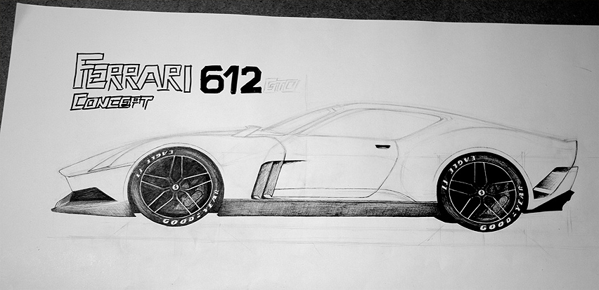 Hello Quick post with an update of my latest sketch Ferrari 612 GTO